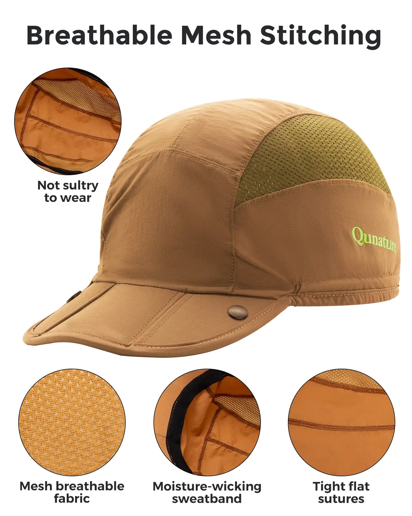 Foldable Hiking & Cycling Hat, Breathable Helmet Liner with Sun Visor