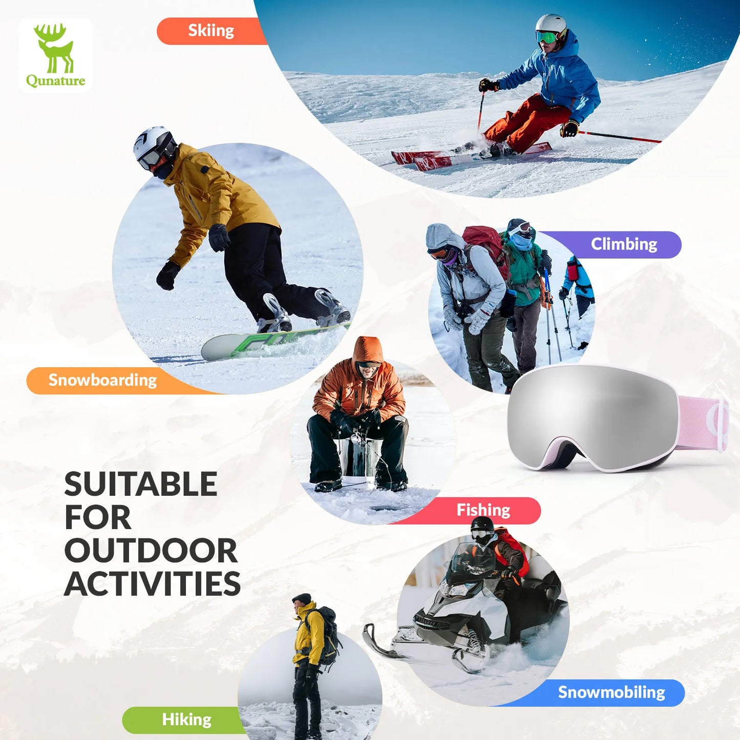 Kids Anti-fog Ski Goggles with UV400 Protection for Pre-teens & Teenagers