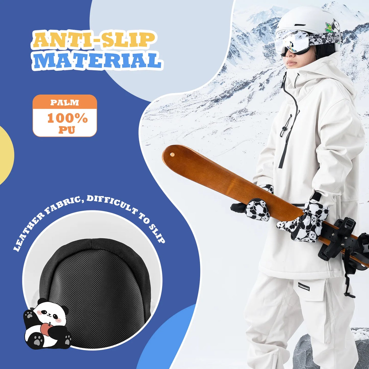 Kids Waterproof Windproof Insulated Ski Gloves