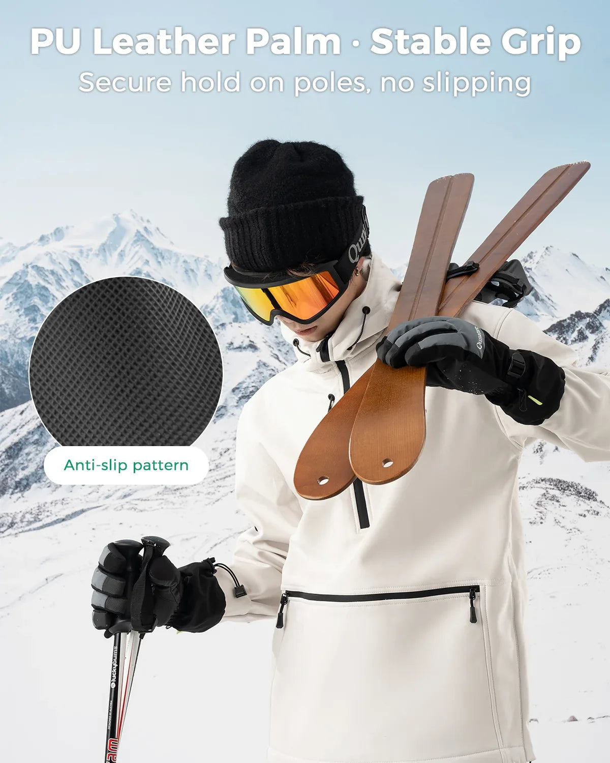 Outdoor Insulated Ski Gloves - Windproof Waterproof Touchscreen Compatible