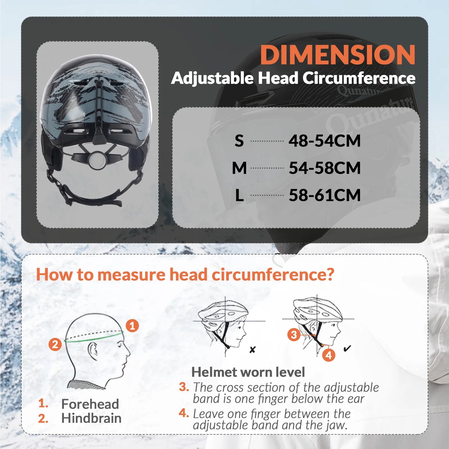 Ski Helmet with Adjustable Ventilation and Detachable Liner for Winter Sports