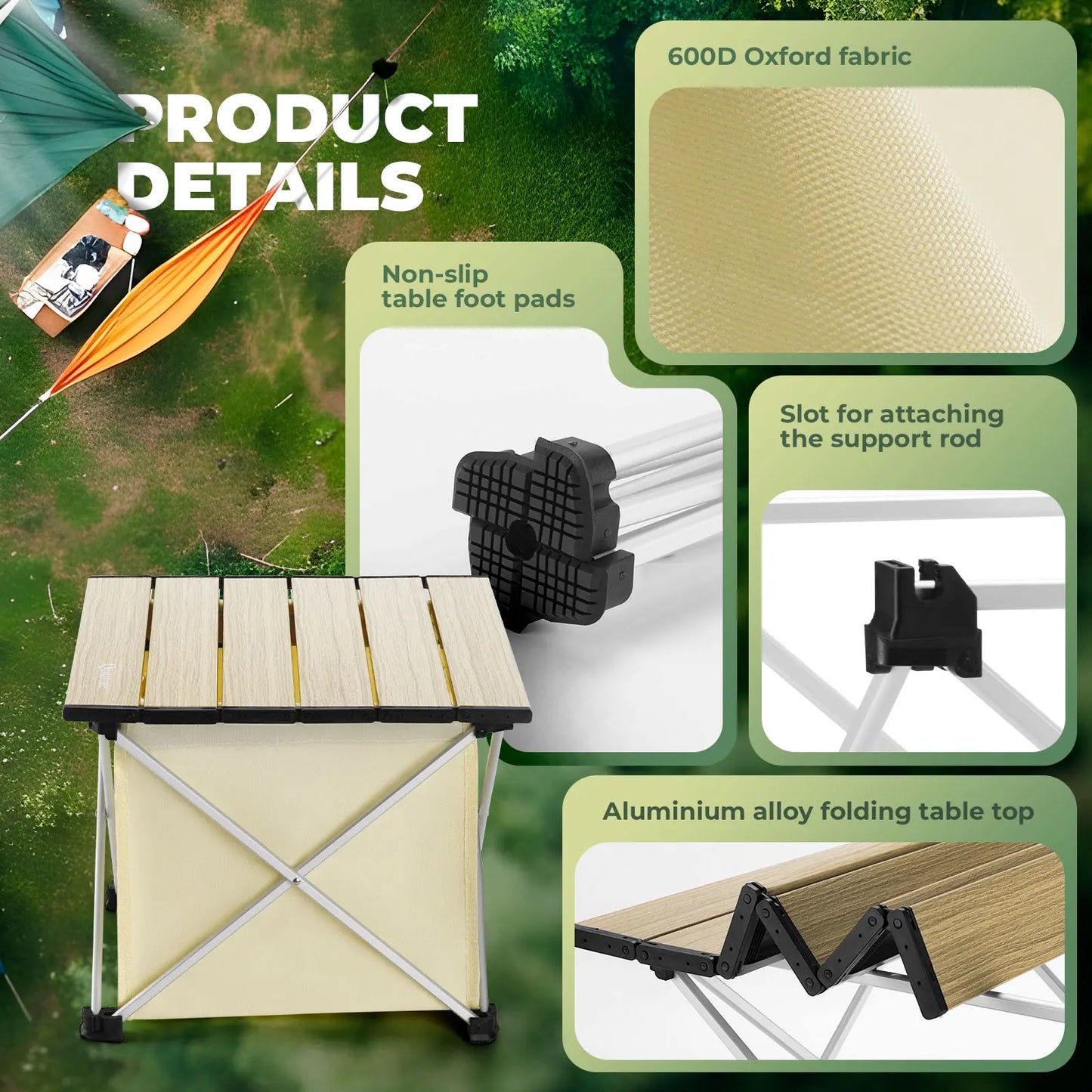 Lightweight Foldable Aluminum Table with Storage Bag