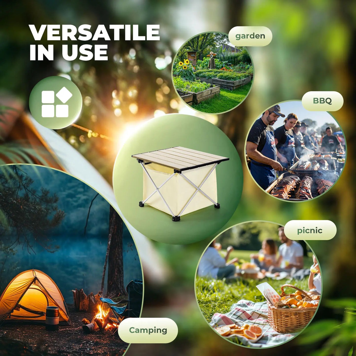 Lightweight Foldable Aluminum Table with Storage Bag