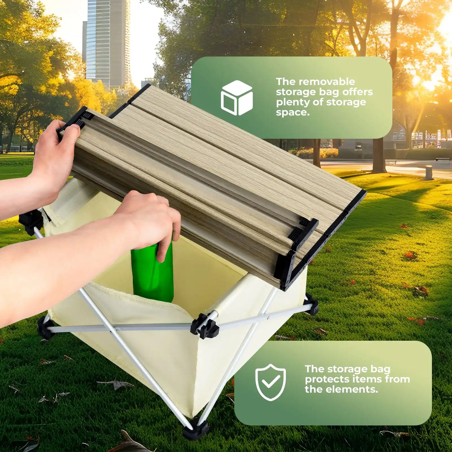 Lightweight Foldable Aluminum Table with Storage Bag
