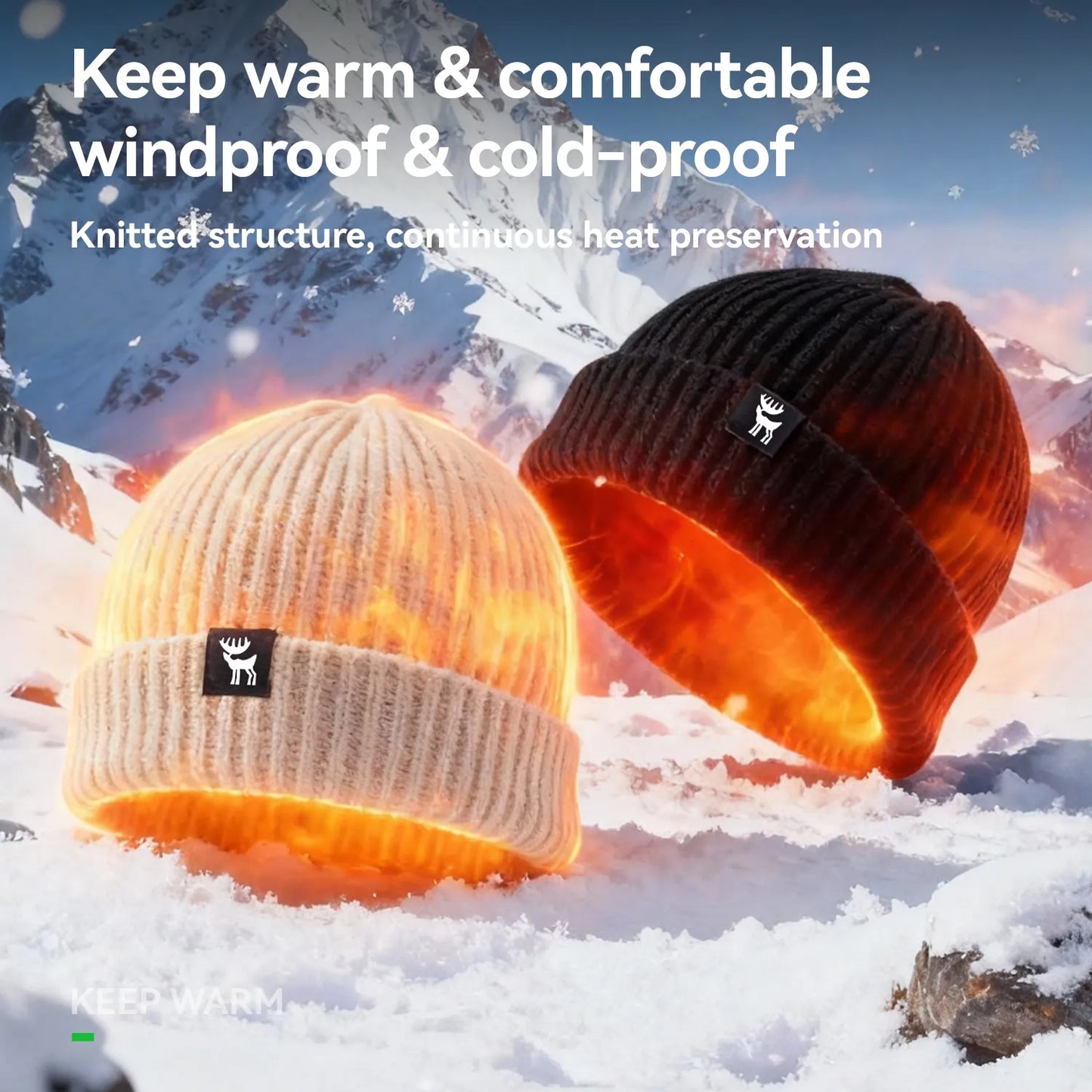 Warm Full-Ear Knitted Beanie