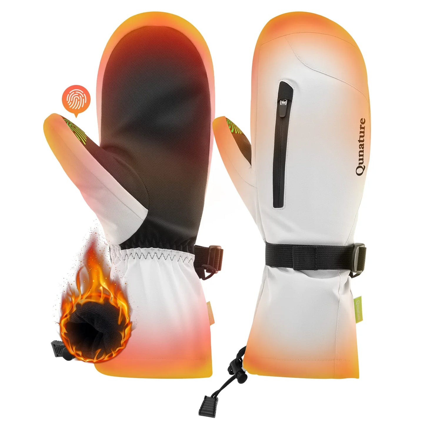 Windproof Full-Palm Ski Gloves with Touchscreen Grip