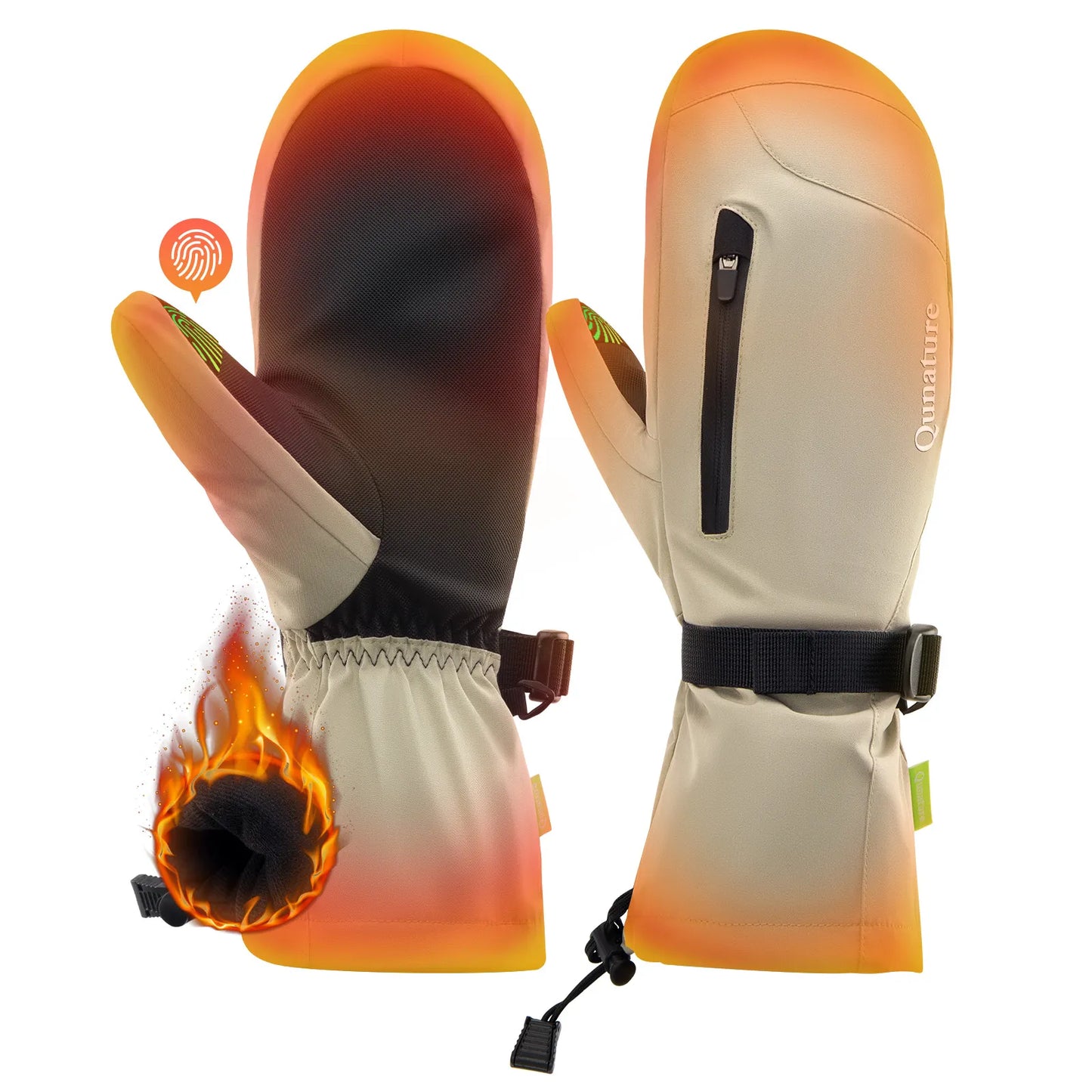 Windproof Full-Palm Ski Gloves with Touchscreen Grip