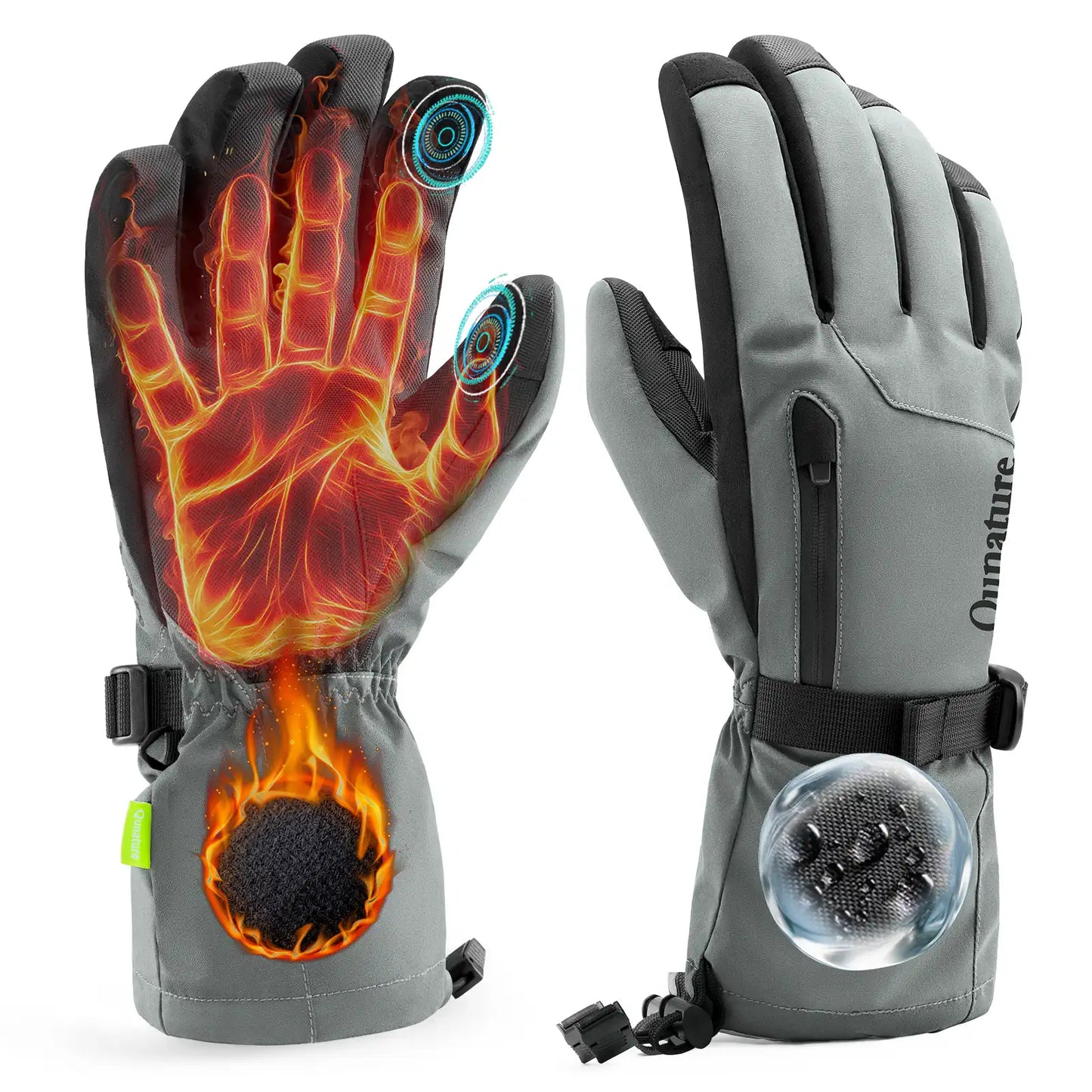 Waterproof Insulated Split-Finger Ski Gloves with Touchscreen Design