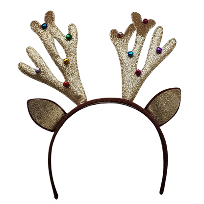 Gold Shimmer Antler Headband Bopper