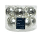 Glass 2.4" Ornaments - 10 piece Set - Elegant Silver