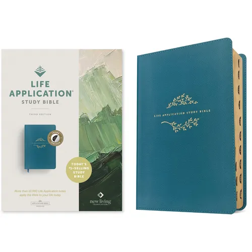 NLT Life Application Study Bible, Third Edition (Leatherlike, Teal Blue, Indexed, Red Letter) - Imitation Leather