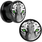 Black White Tiger Eyes Black Anodized Screw Fit Plug Set 1/2