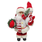 Festive Santa with Snowman Figurine Ornament - 9 inches