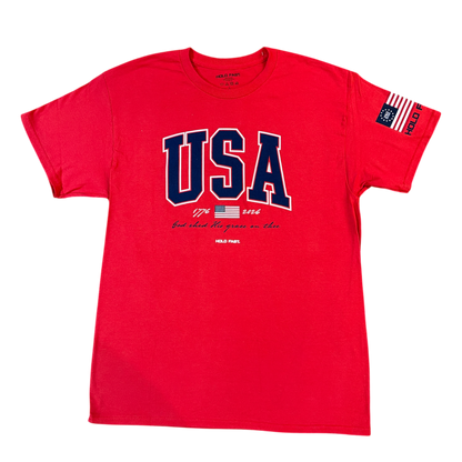 Hold Fast USA Strong Red T-Shirt -