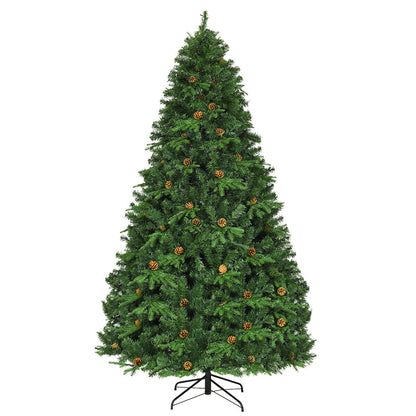 7.5 ft Artificial Christmas Tree with LED Lights and Pine Cones