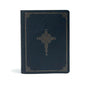 CSB Ancient Faith Study Bible, Navy Leathertouch: Black Letter, Church Fathers, Study Notes and Commentary, Ribbon Marker, Sewn Binding, Easy-To-Read - Imitation Leather