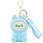 Blue With Green Eyes Silicone Labubu Coin Purse Key Chain Pendant