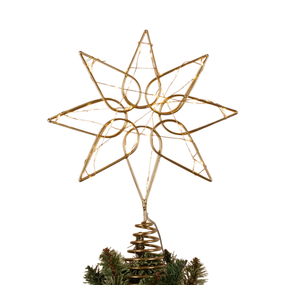 Gold Octagram Star - Tree Topper - 13 Inch