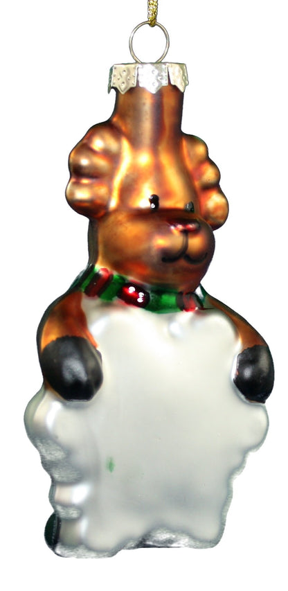 4 Inch Glass Ornaments To Personalize - Moose