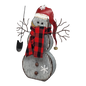Metal Snowman Figurine - 18 Inch - Santa Hat