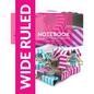 Wide Ruled Notebook - 3 Subject For Students - Paperback