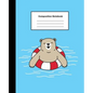 Composition Notebook: Smiling Brown Bear in Blue Swimming Pool Wide Ruled Note - Paperback