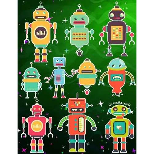 Robots Sticker Album For Boys: 100 Plus Pages For PERMANENT Sticker Collection, Activity Book For Boys - 8.5 by 11 - Paperback
