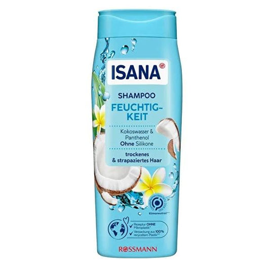 Isana Moisturizing Hair Shampoo - 300ml Hydrating Shampoo for Dry Hair, Gentle Daily Use & Affordable