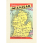 Vintage Lined Notebook Greetings from Michigan, Map - Paperback