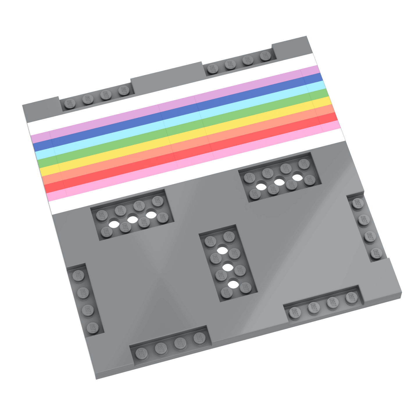 Rainbow Crosswalk Road Plate - Pride Accessory - Custom Print - Made Using a LEGO® Part