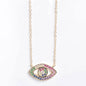 Rainbow CZ Eye Necklace