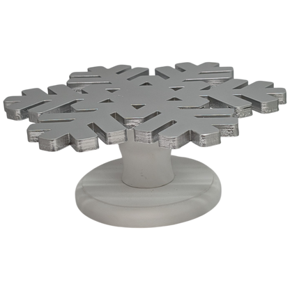 Wood Snowflake Design Riser Silver