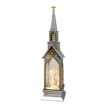Lighted Church Waterglobe -  Angel
