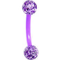 16G 5/16 Purple Glitter Burst Curved Eyebrow Ring