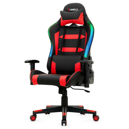 Adjustable Swivel Gaming Chair with LED Lights and Remote