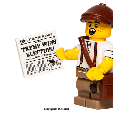 Newspaper - Trump Wins Election - (2 x 2 Tile) - Custom Printed Using a LEGO® Part