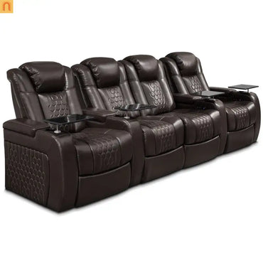 Recliner Top-Grain Leather Coffee RGB LED 41-Color USB-C