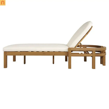 Chaise Lounge Acacia Wood Light Teak 5-Position Adjustable Cushion
