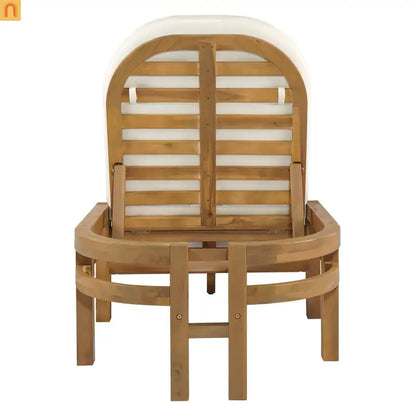 Chaise Lounge Acacia Wood Light Teak 5-Position Adjustable Cushion