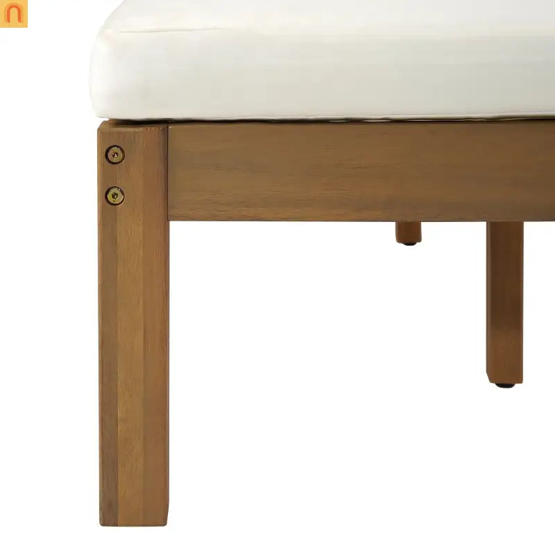 Chaise Lounge Acacia Wood Light Teak 5-Position Adjustable Cushion