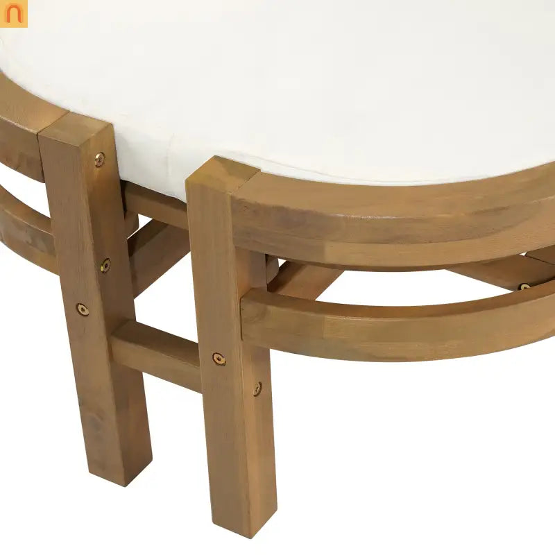 Chaise Lounge Acacia Wood Light Teak 5-Position Adjustable Cushion