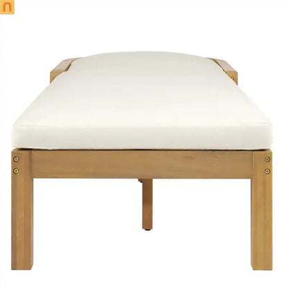 Chaise Lounge Acacia Wood Light Teak 5-Position Adjustable Cushion