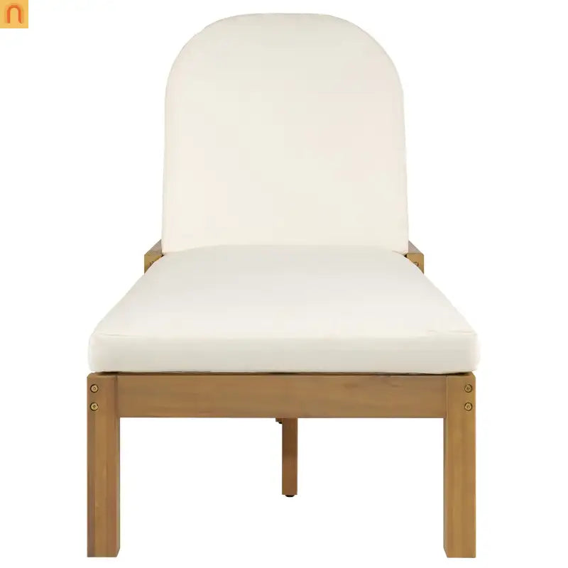 Chaise Lounge Acacia Wood Light Teak 5-Position Adjustable Cushion