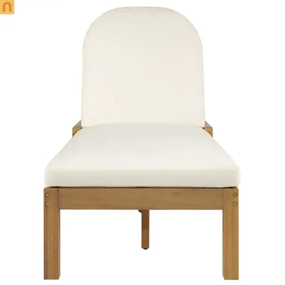 Chaise Lounge Acacia Wood Light Teak 5-Position Adjustable Cushion
