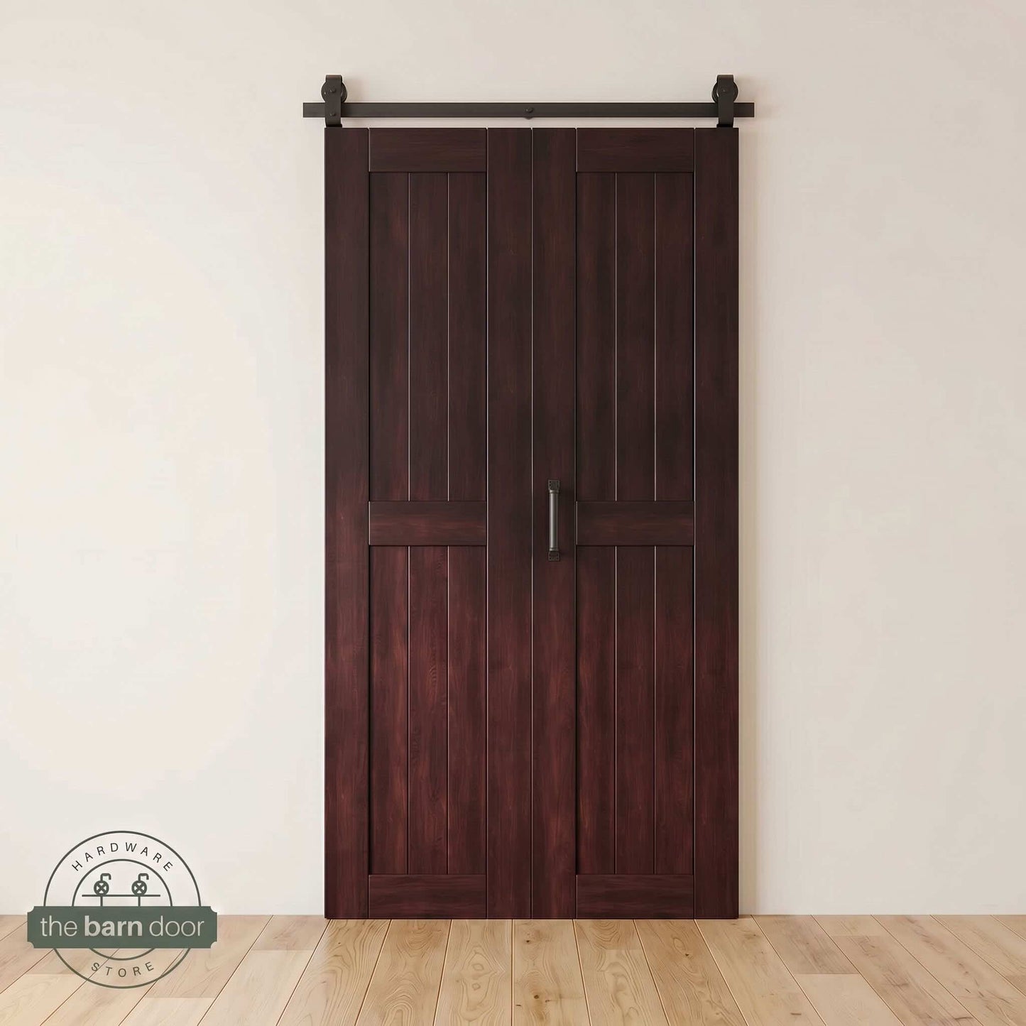 2-Door Bifold Barn Door Kit | Black Hardware