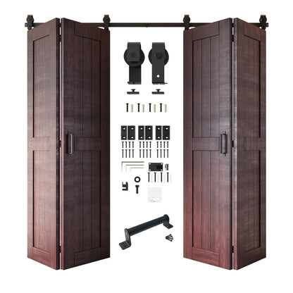 4-Door Bifold Barn Door Kit | Black Hardware