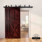 Classic Double Bypass 2 Door Barn Door Kit | Black Hardware