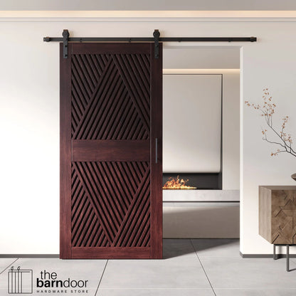 Diamond Pattern Barn Door Kit | Black Hardware