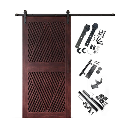 Diamond Pattern Barn Door Kit | Black Hardware