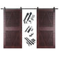 Diamond Pattern Double Door Barn Door Kit | Black Barn Door Hardware